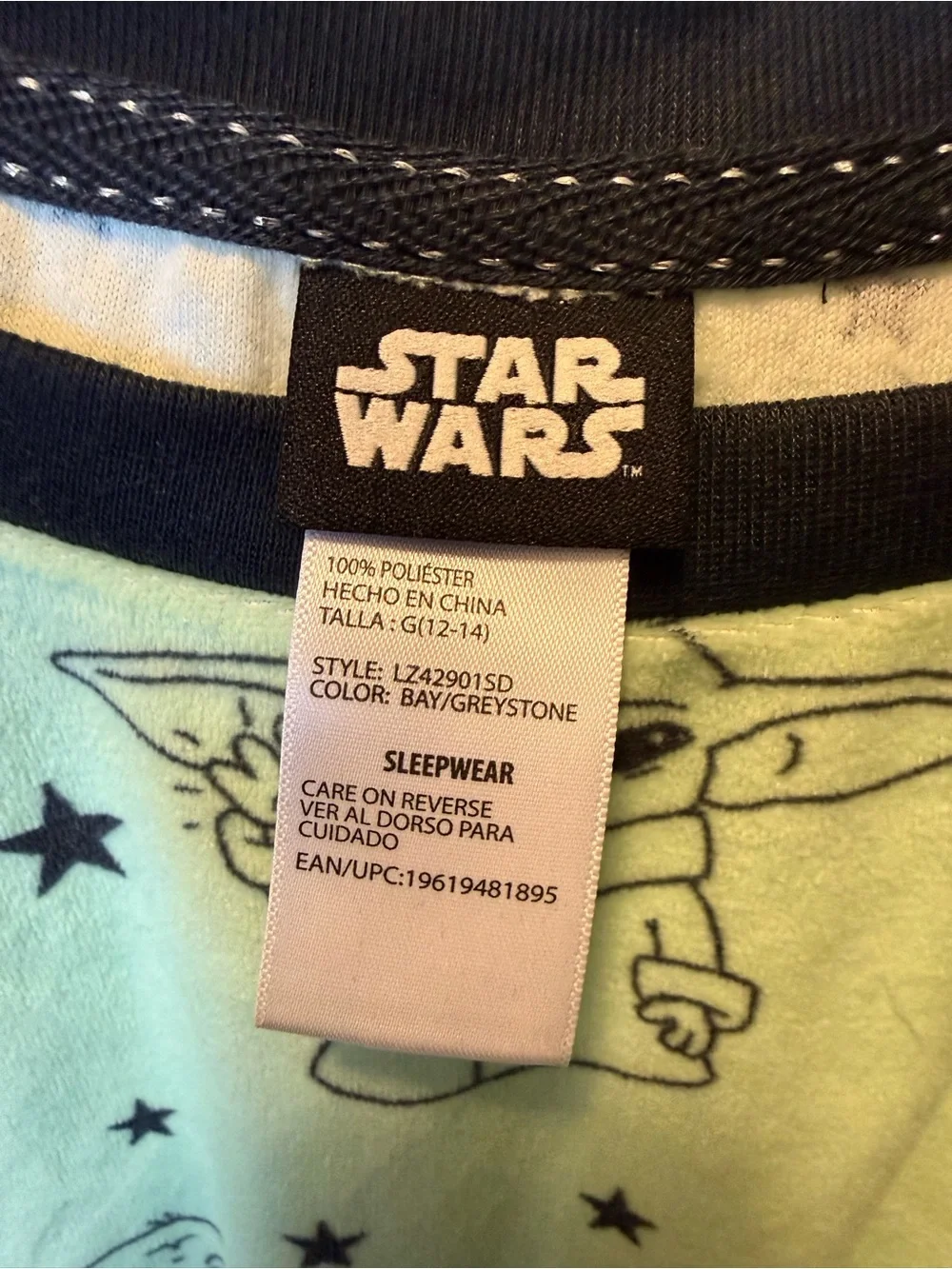 Star Wars The Child Pajama Set in Mint Green and Dark Gray